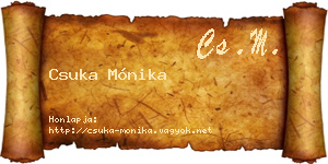Csuka Mónika névjegykártya